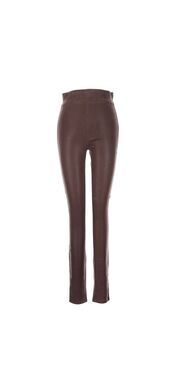 L'AGENCE Rochelle brown pull-on high-rise coated denim pant- size M